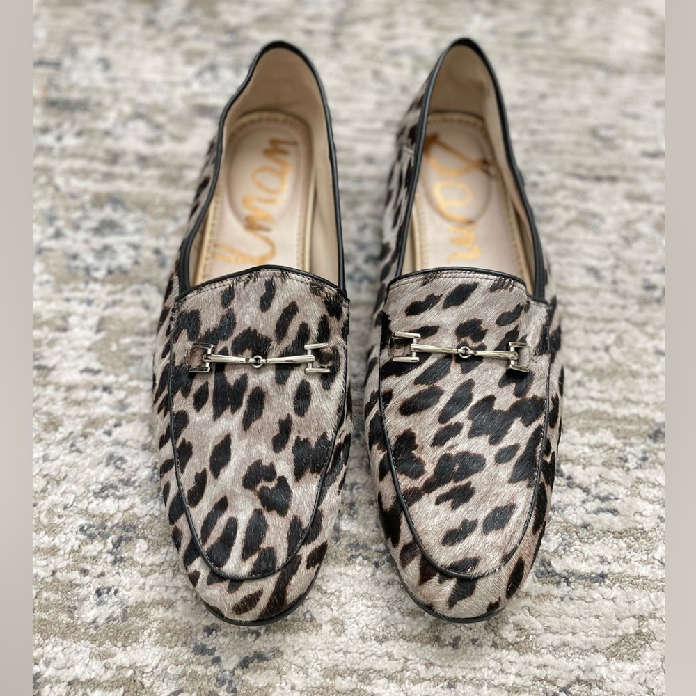 Sam Edelman Loraine Bit Leopard Real Calf Hair Loafers Womens Size 11 - Picture 5 of 12